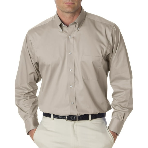 Van Heusen Mens Wrinkle Free Twill Long Sleeve Button Down Shirt 